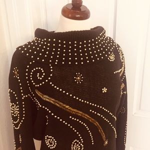 Vintage Victoria Harbour beaded sweater dress